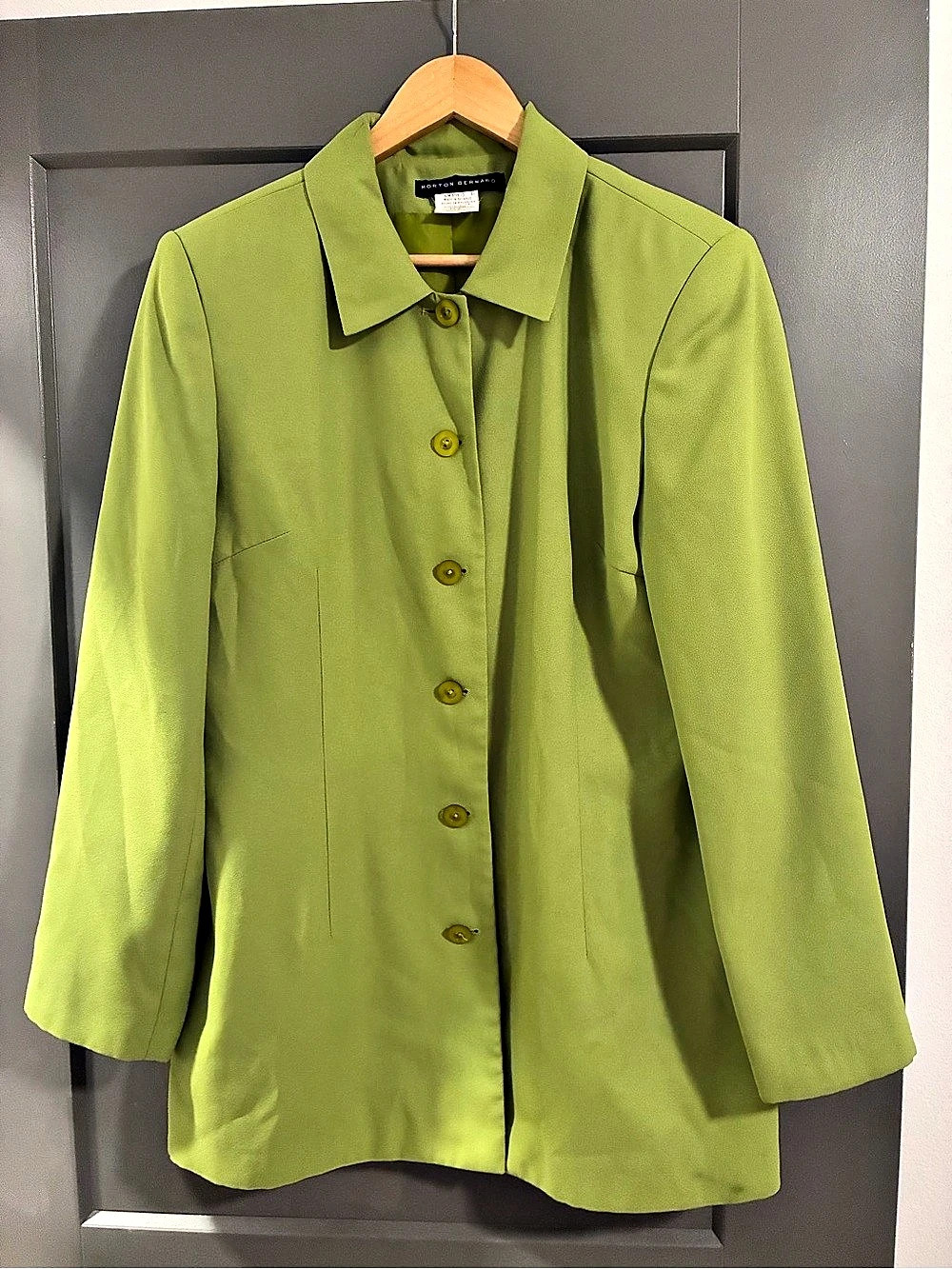 Morton Bernard 3 pc Y2K suit in Chartreuse. SZ16